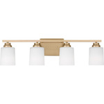 Vinton Bathroom Vanity Light - Satin Brass / Etched Glass