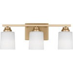 Vinton Bathroom Vanity Light - Satin Brass / Etched Glass
