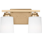 Vinton Bathroom Vanity Light - Satin Brass / Etched Glass