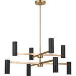 Zentro Chandelier - Satin Brass / Black