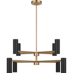 Zentro Chandelier - Satin Brass / Black
