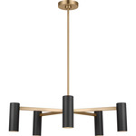 Zentro Chandelier - Satin Brass / Black