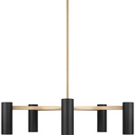 Zentro Chandelier - Satin Brass / Black