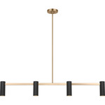 Zentro Linear Chandelier - Satin Brass / Black