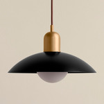 Arundel Orb Pendant - Brass / Black Shade