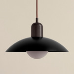 Arundel Orb Pendant - Blackened Brass / Black Shade