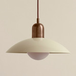 Arundel Orb Pendant - Patina Brass / Bone Shade
