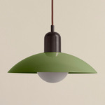 Arundel Orb Pendant - Blackened Brass / Reed Green Shade