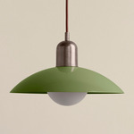 Arundel Orb Pendant - Pewter / Reed Green Shade
