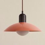 Arundel Orb Pendant - Blackened Brass / Peach Shade