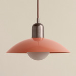 Arundel Orb Pendant - Pewter / Peach Shade