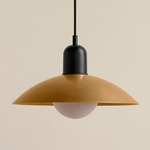 Arundel Orb Pendant - Black / Brass Shade