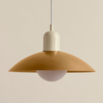 Arundel Orb Pendant - Bone / Brass Shade