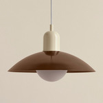 Arundel Orb Pendant - Bone / Patina Brass Shade