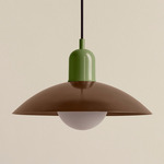 Arundel Orb Pendant - Reed Green / Patina Brass Shade