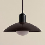 Arundel Orb Pendant - Black / Blackened Brass Shade