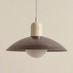 Arundel Orb Pendant - Bone / Pewter Shade