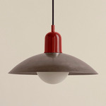 Arundel Orb Pendant - Oxide Red / Pewter Shade