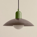 Arundel Orb Pendant - Reed Green / Pewter Shade