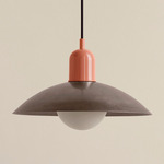 Arundel Orb Pendant - Peach / Pewter Shade