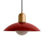 Arundel Orb Outdoor Pendant - Brass / Oxide Red Shade