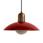 Arundel Orb Outdoor Pendant - Patina Brass / Oxide Red Shade