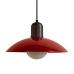 Arundel Orb Outdoor Pendant - Blackened Brass / Oxide Red Shade