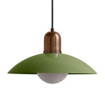 Arundel Orb Outdoor Pendant - Patina Brass / Reed Green Shade