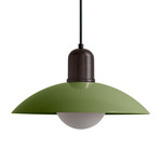 Arundel Orb Outdoor Pendant - Blackened Brass / Reed Green Shade