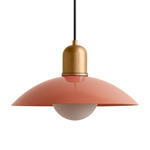 Arundel Orb Outdoor Pendant - Brass / Peach Shade
