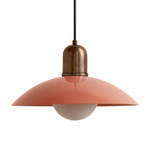 Arundel Orb Outdoor Pendant - Patina Brass / Peach Shade