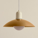 Arundel Orb Outdoor Pendant - Bone / Brass Shade