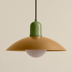 Arundel Orb Outdoor Pendant - Reed Green / Brass Shade