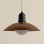 Arundel Orb Outdoor Pendant - Black / Patina Brass Shade