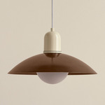 Arundel Orb Outdoor Pendant - Bone / Patina Brass Shade