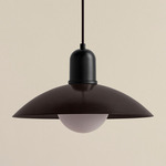 Arundel Orb Outdoor Pendant - Black / Blackened Brass Shade