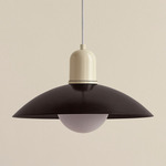 Arundel Orb Outdoor Pendant - Bone / Blackened Brass Shade
