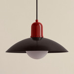 Arundel Orb Outdoor Pendant - Oxide Red / Blackened Brass Shade