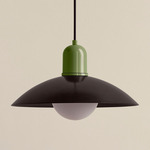 Arundel Orb Outdoor Pendant - Reed Green / Blackened Brass Shade