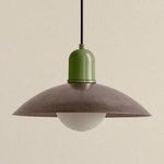 Arundel Orb Outdoor Pendant - Reed Green / Pewter Shade