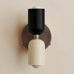 Up Down Wall Sconce - Pewter Canopy / Black Upper Shade
