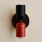 Up Down Wall Sconce - Blackened Brass Canopy / Black Upper Shade