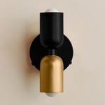 Up Down Wall Sconce - Black Canopy / Black Upper Shade