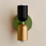 Up Down Wall Sconce - Reed Green Canopy / Black Upper Shade