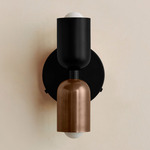 Up Down Wall Sconce - Black Canopy / Black Upper Shade
