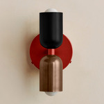 Up Down Wall Sconce - Oxide Red Canopy / Black Upper Shade