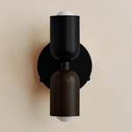 Up Down Wall Sconce - Black Canopy / Black Upper Shade