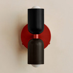 Up Down Wall Sconce - Oxide Red Canopy / Black Upper Shade
