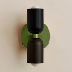 Up Down Wall Sconce - Reed Green Canopy / Black Upper Shade