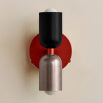 Up Down Wall Sconce - Oxide Red Canopy / Black Upper Shade